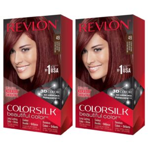 Revlon Colorsilk 49 Auburn Brown Hair Color (Combo Pack)