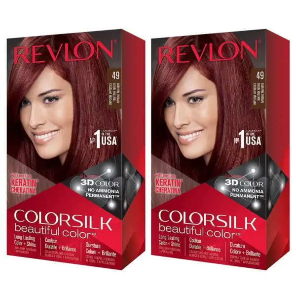 Revlon Colorsilk 49 Auburn Brown Hair Color (Combo Pack)
