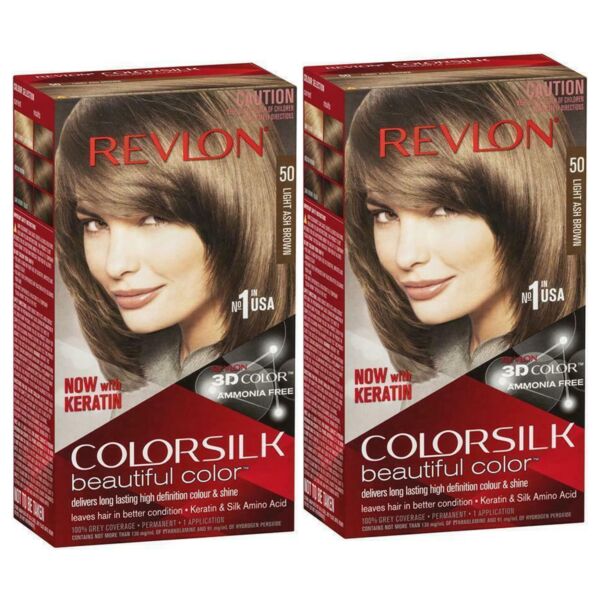 Revlon Colorsilk 50 Light Ash Brown (Combo Pack)