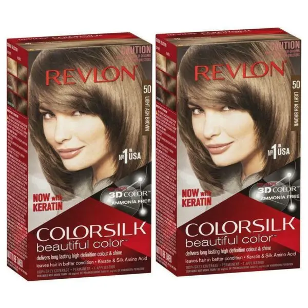 Revlon Colorsilk 50 Light Ash Brown (Combo Pack)