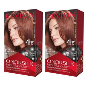 Revlon Colorsilk Hair Color 55 Light Redish Brown (Combo Pack)