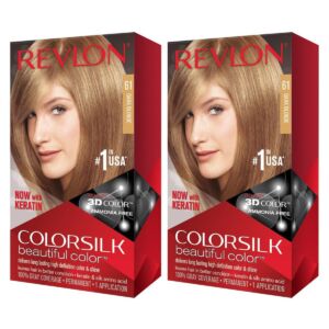 Revlon Colorsilk Hair Color 61 Dark Blonde (Combo Pack)