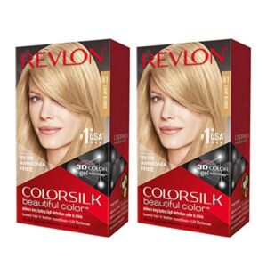 Revlon Colorsilk Hair Color 81 Light Blonde (Combo Pack)