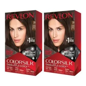 Revlon Colorsilk Hair Color 20 Brown Black (Combo Pack)