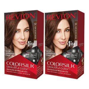 Revlon Colorsilk Hair Color 37 Dark Golden Brown (Combo Pack)