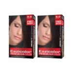 Eazicolor Premium Hair Color 3.0 Dark Brown Combo Pack