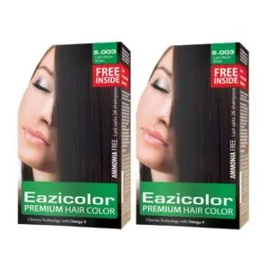 Eazicolor Premium Hair Color 5.003 Light Mocha Brown Combo Pack