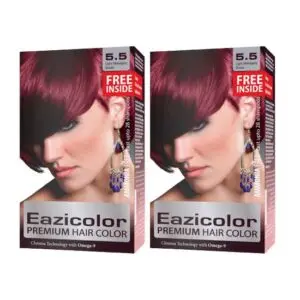 Eazicolor Premium Hair Color 5.5 Light Mahogany Brown Combo Pack