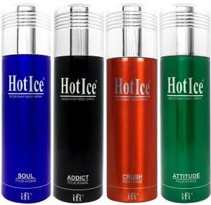 Hot Ice Body Spray Value Pack of 4 (200ml Each)