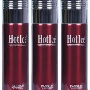 Hot Ice Passion Body Spray Value Pack of 3 200ml Each