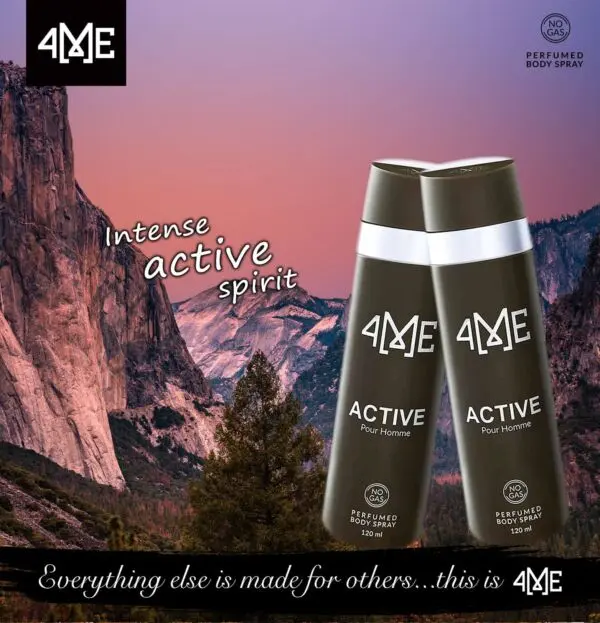 4ME Active Perfumed Body Spray (120ml) Pack of 2