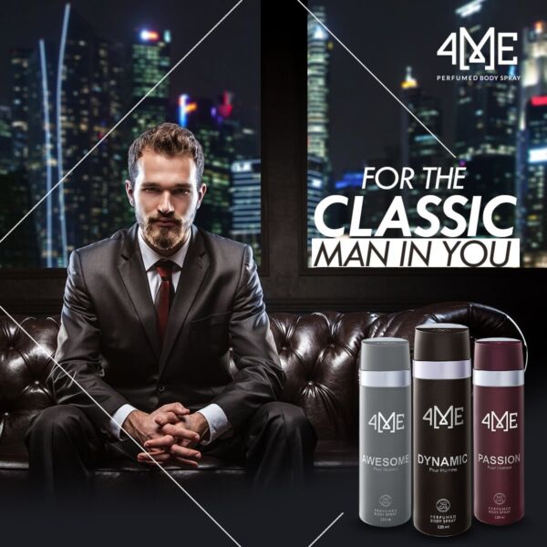 4ME Body Spray Awesome + Dynamic & Passion (120ml Each)
