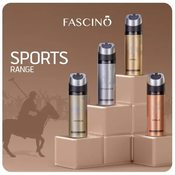Fascino Sports Perfumed Body Sprays (200ml Each) Pack of 4