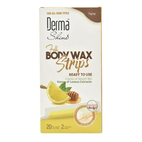 Derma Shine Full Body Wax Strips Honey & Lemon Extract (20 Pcs)