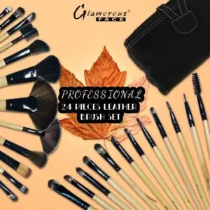 Glamorous Face 24 Pieces Brush Set With Leather Pouch