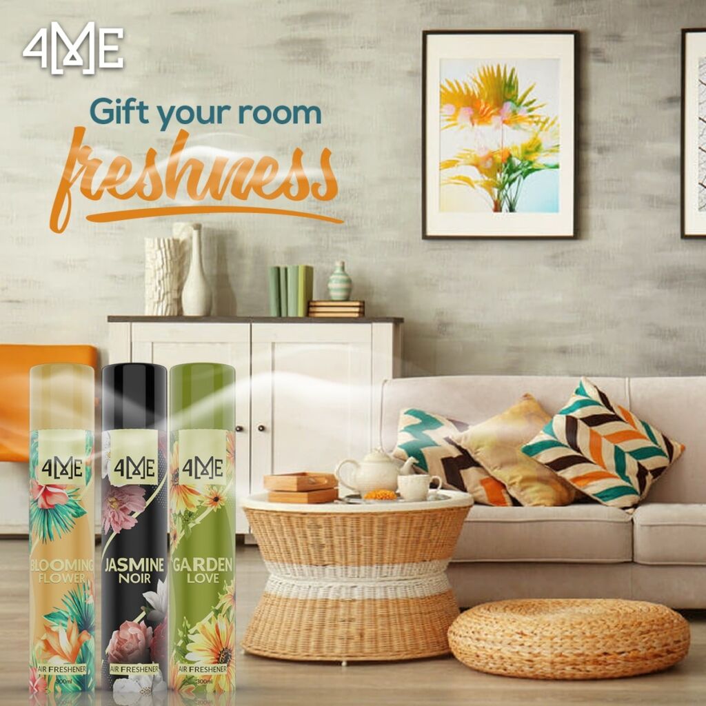 4ME Perfumed Air Freshener (300ml Each) Pack of 3 Trynow.pk