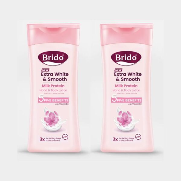 Brido Extra White & Smooth Hand & Body Lotion (Large) Combo Pack