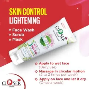 Closer Skin Lightening 3in1 Wash+Scrub+Mask (200ml)