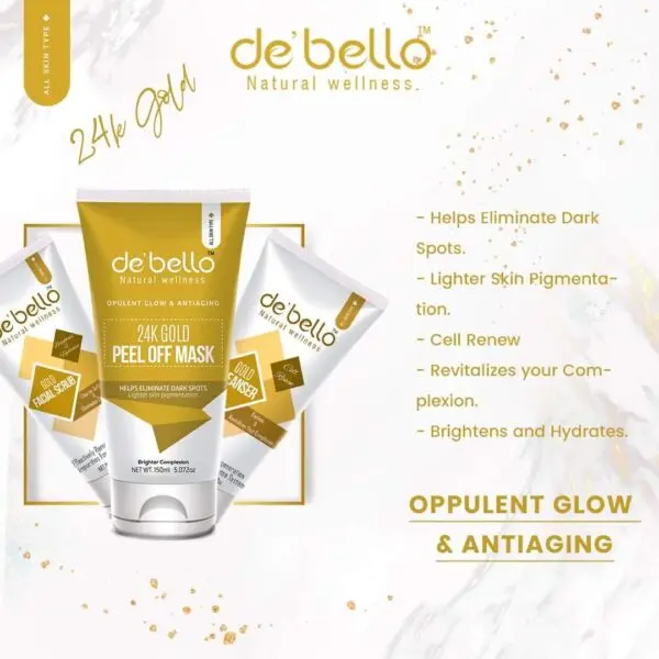 Debello 24K Gold Facial Kit (150ml Each) Pack of 3
