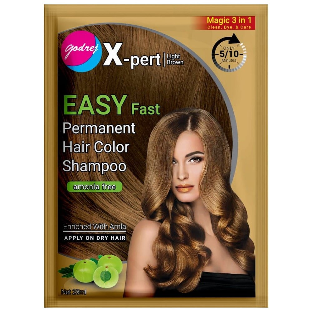 Godrej Easy Fast Hair Color Shampoo Light Brown (25ml) – Trynow.pk