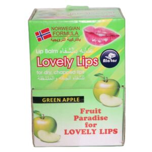 Lovely Lips Green Apple Lip Balm Complete Box