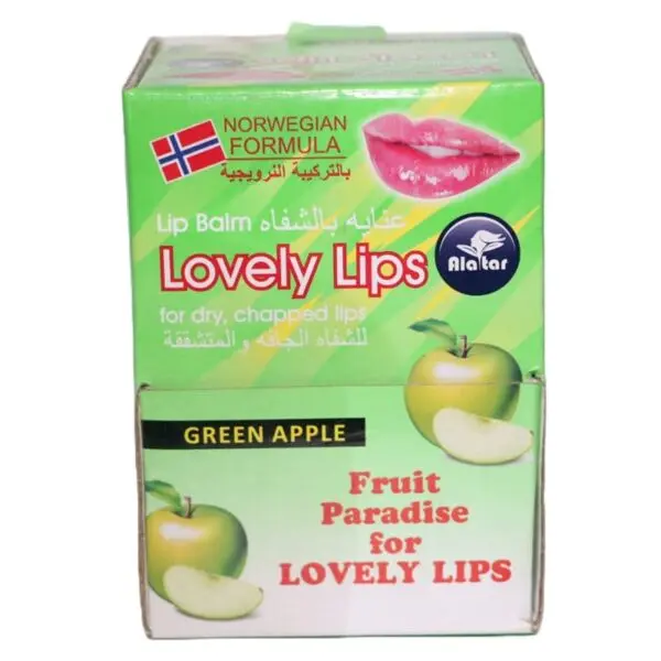 Lovely Lips Green Apple Lip Balm Complete Box