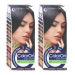 Coloron Permanent Hair Dye #1 (Black) Combo Pack