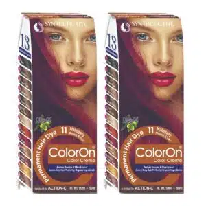 Coloron Permanent Hair Dye #11 (Mahogany Medium Brown) Combo Pack