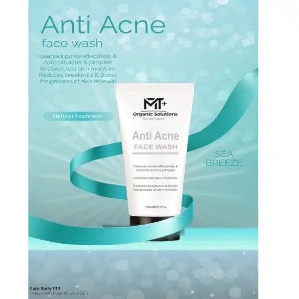 MT+ Organic Solutions Anti-Acne Face Wash (150ml)