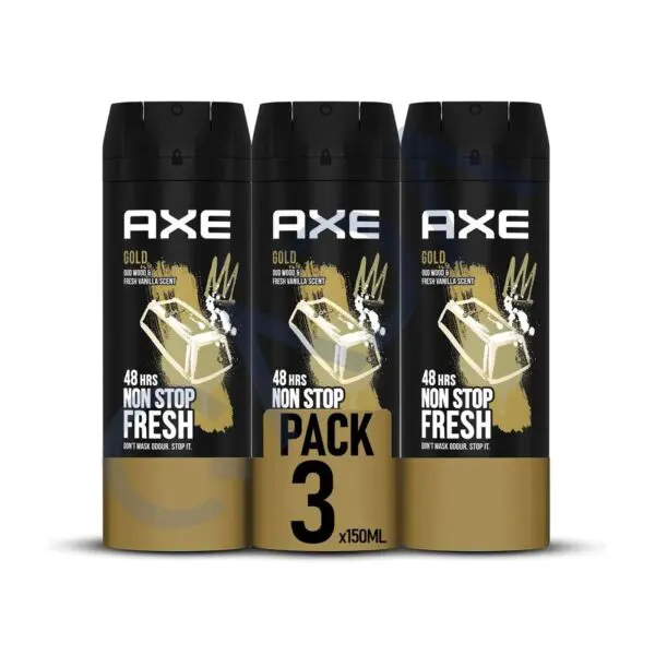 Axe Gold 48H Body Spray (150ml) Pack of 3 Deal
