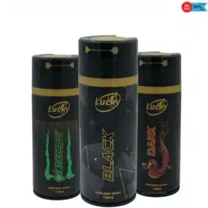 Lucky Energetic Black & Dark Body Sprays (Pack of 3 Deal) Rs150ml