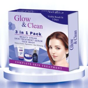 Glow & Clean 3in1 Pack Beauty Cream Skin Treatment Serum & Face Wash