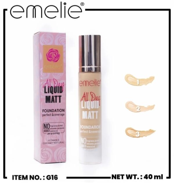 Emelie All Day Liquid Matt Foundation (40ml) Shade-2