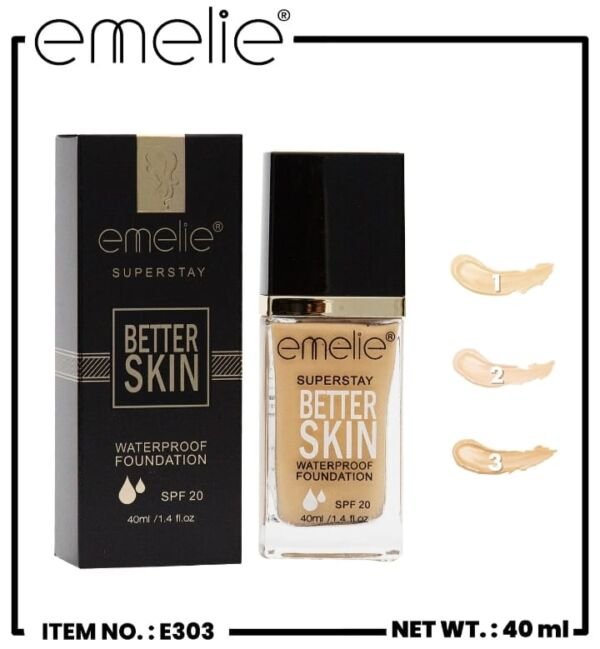 Emelie Better Skin Waterproof Foundation (40ml) Shade-3