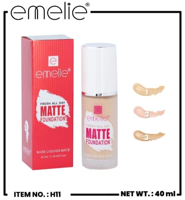Emelie Fresh All Day Matte Foundation (40ml) Shade-3