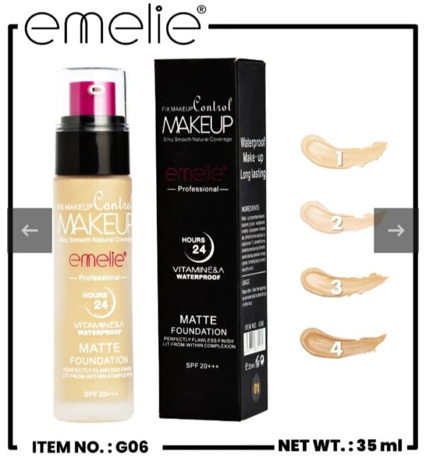 Emelie Makeup Control 24H Matte Foundation (35ml) Shade-4
