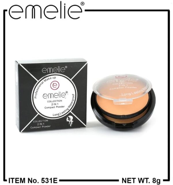 Emelie Professional Makeup Collection 2in1 Compact Powder (8gm)