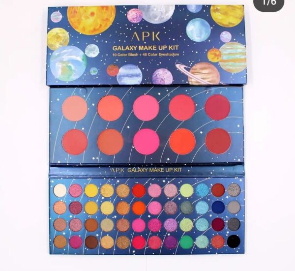 APK Galaxy Makeup Kit (48 Colors Eyeshadow + 10 Blushers)